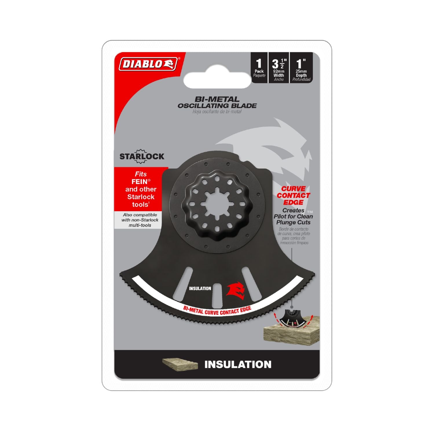 Diablo DOS350RI 3-1/2 in. Starlock Bi-Metal Oscillating Blade for Insulation