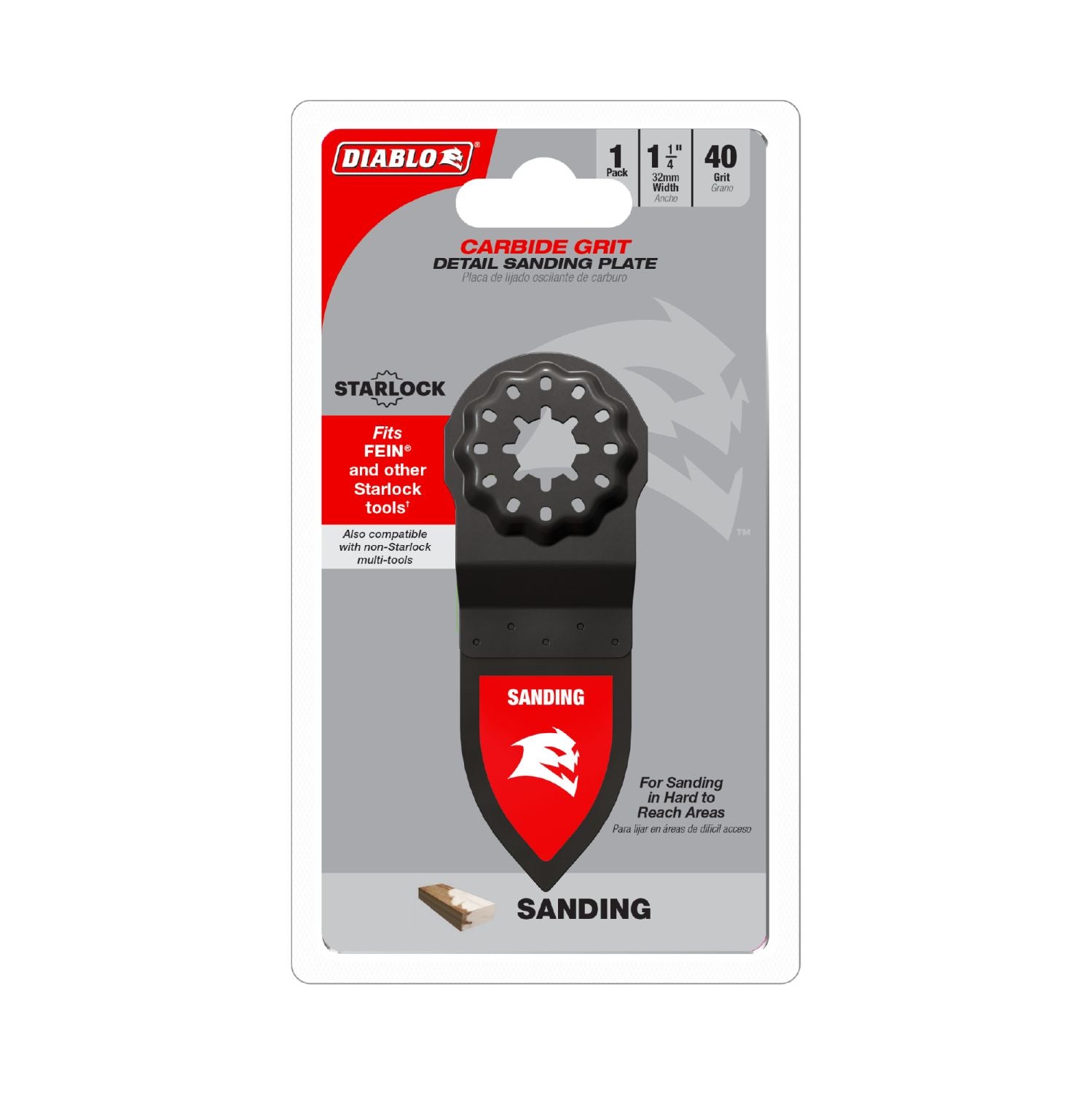 Diablo DOS40CGSF 1-1/4 in. 40-Grit Starlock Carbide Grit Oscillating Detail Sanding Plate