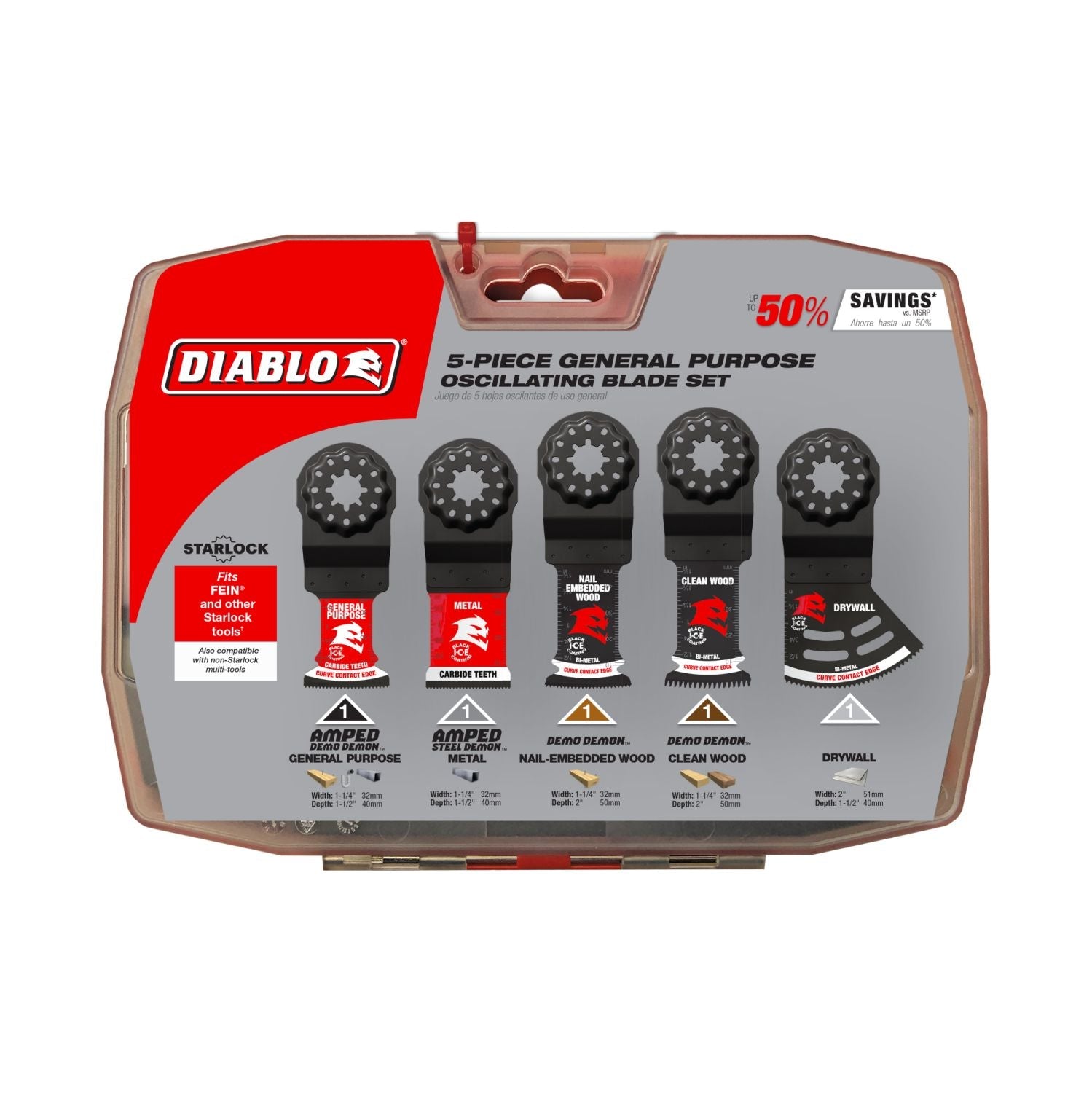 Diablo DOS5S Starlock General Purpose Oscillating Blades, 5-Piece Set