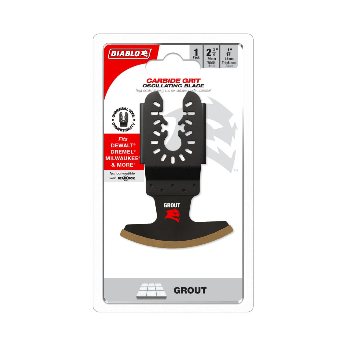 Diablo DOU16CGX 2-3/4 in. Universal Carbide Grit Oscillating Blade for Grout