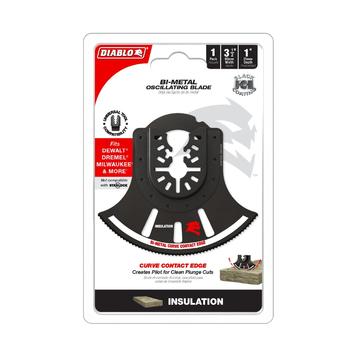 Diablo DOU350RI 3-1/2 in. Universal Bi-Metal Oscillating Blade for Insulation