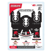 Diablo DOU3BS Universal Fit Bi-Metal Oscillating Blade Set, 3-Piece Set