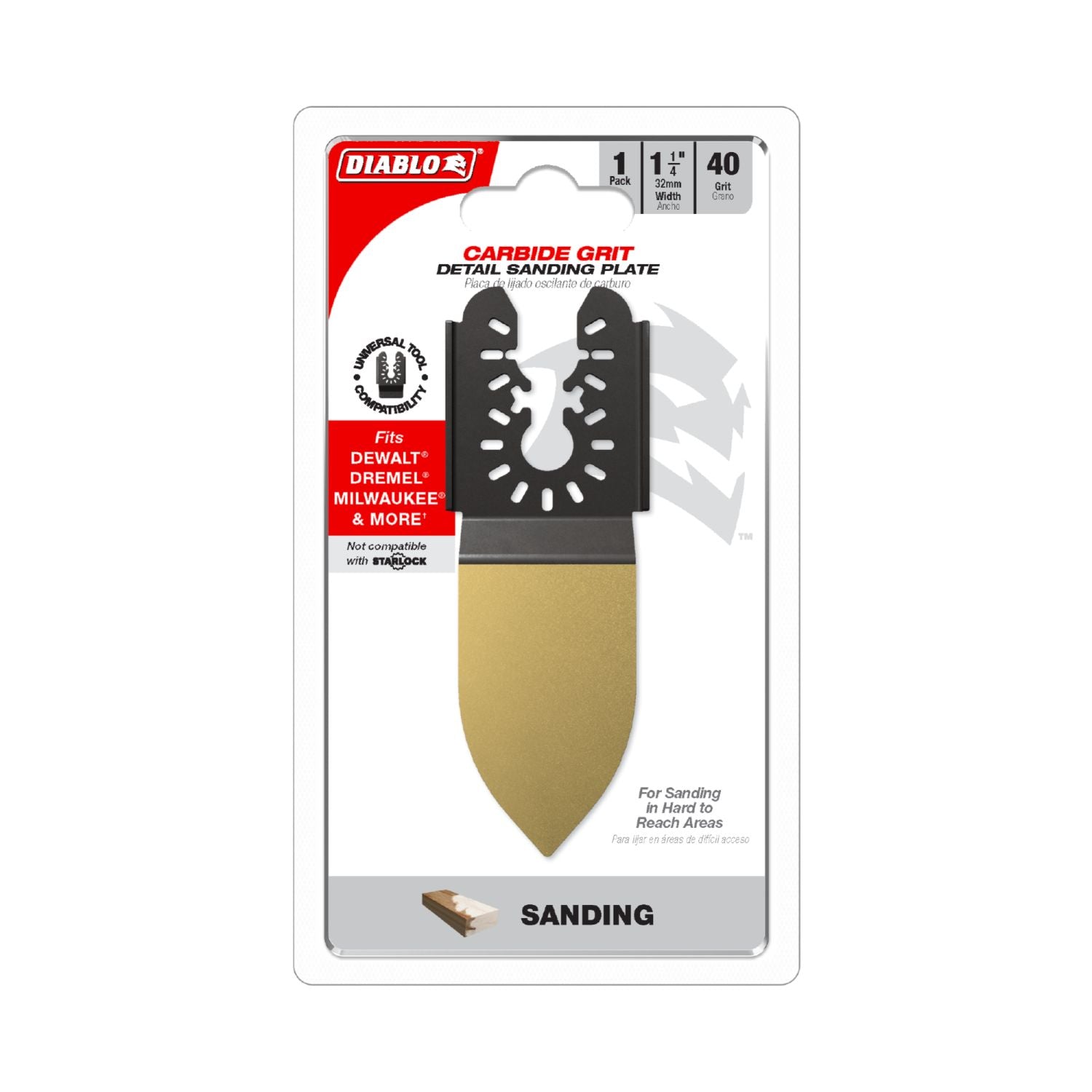 Diablo DOU40CGSF 1-1/4 in. 40-Grit Universal Carbide Grit Oscillating Detail Sanding Plate