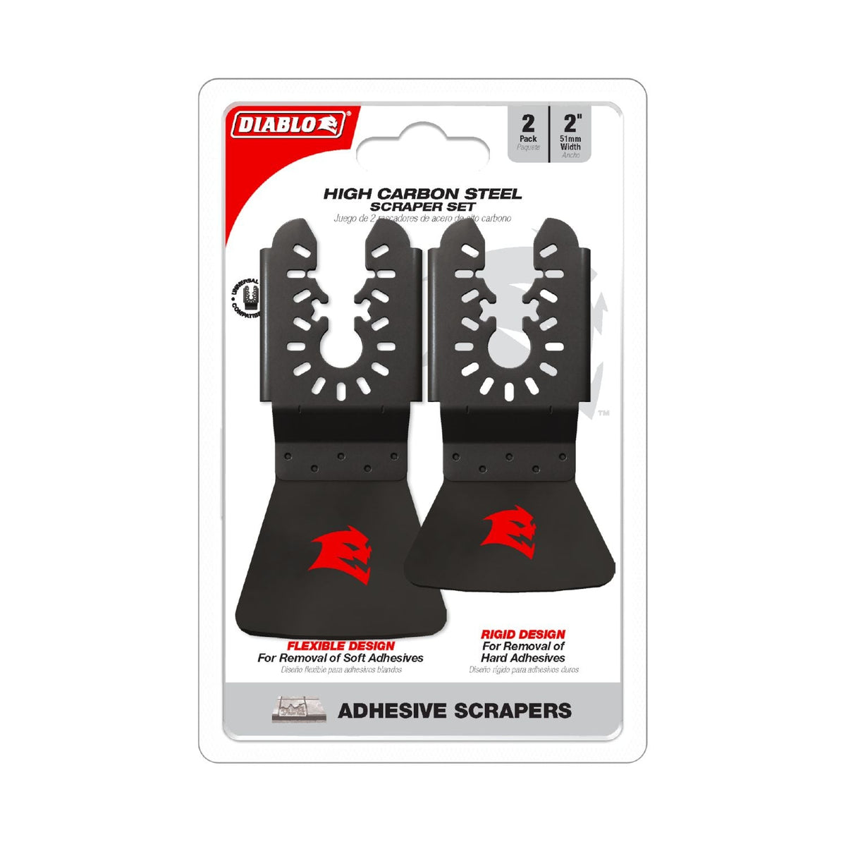 Diablo DOUSCRP2 Universal Fit High Carbon Steel Oscillating Scraper Set for Adhesive Removal