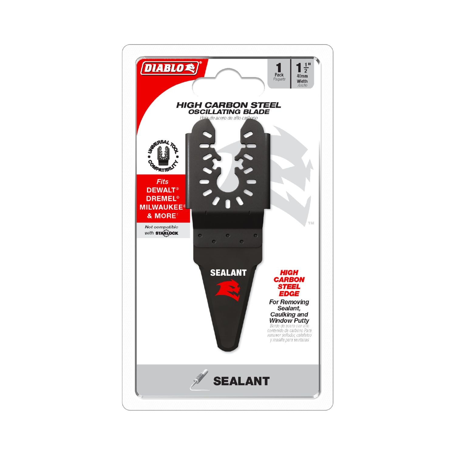 Diablo DOUSEAL 1-1/2 in. Universal Fit High Carbon Steel Oscillating Blade for Sealant Removal