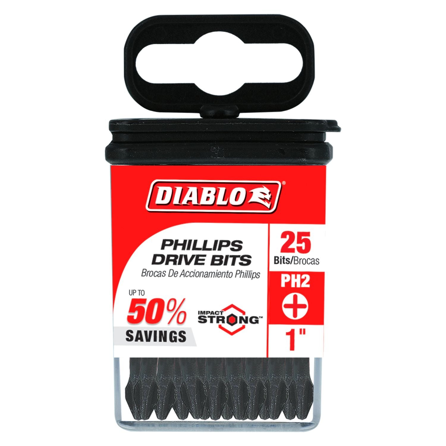 Diablo DPH21P25 1 Inch #2 Phillips Drive Bits , 25-Pack