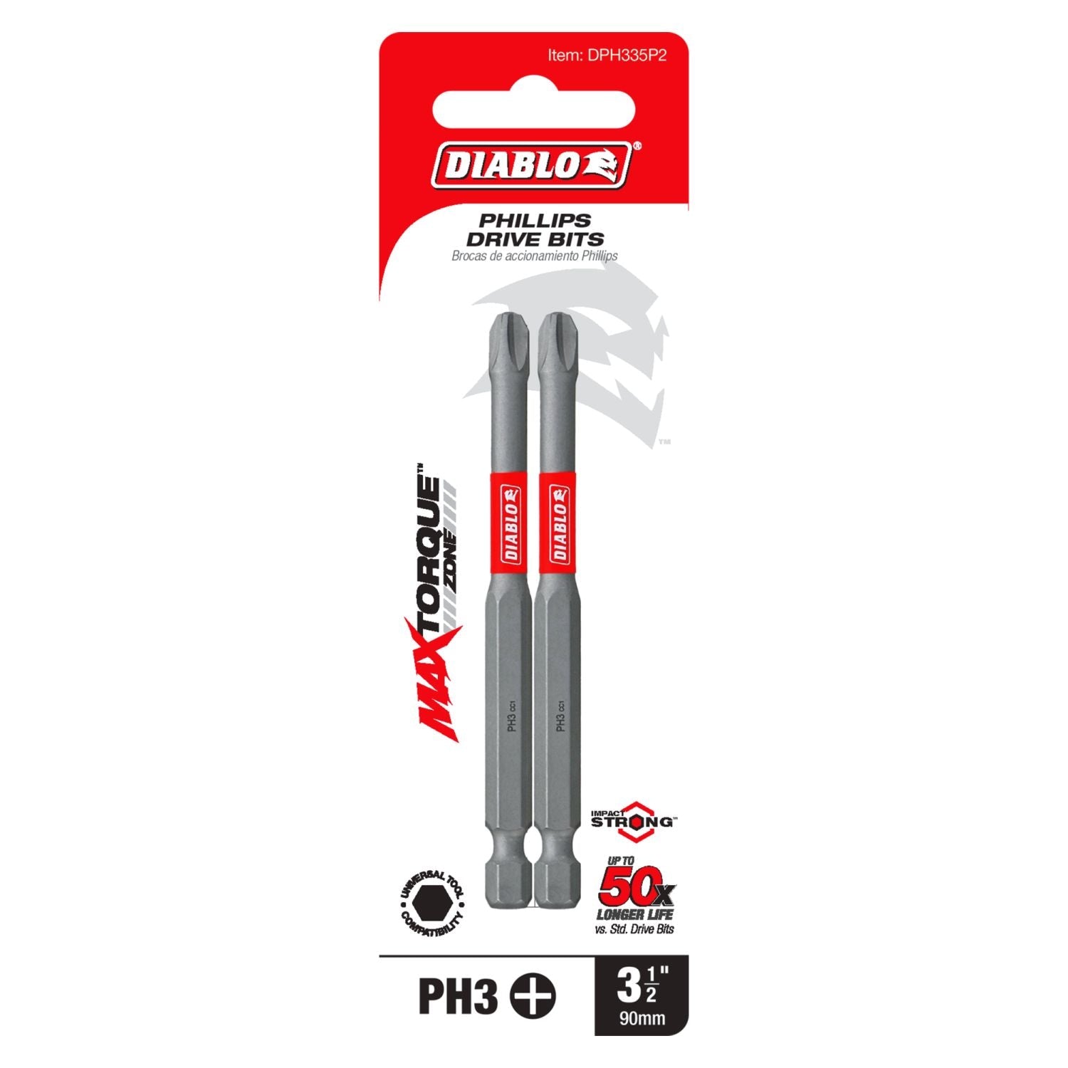 Diablo DPH335P2 3-1/2 in. #3 Phillips Drive Bit (2-Pack)