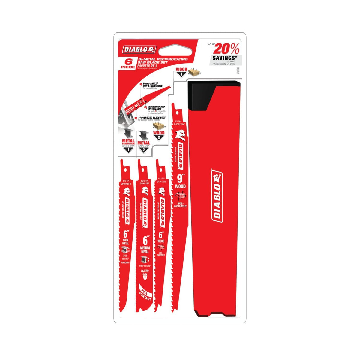 Diablo DS006S Nail-Embedded Wood and Metal Cutting/Demolition Recip, 6 ...