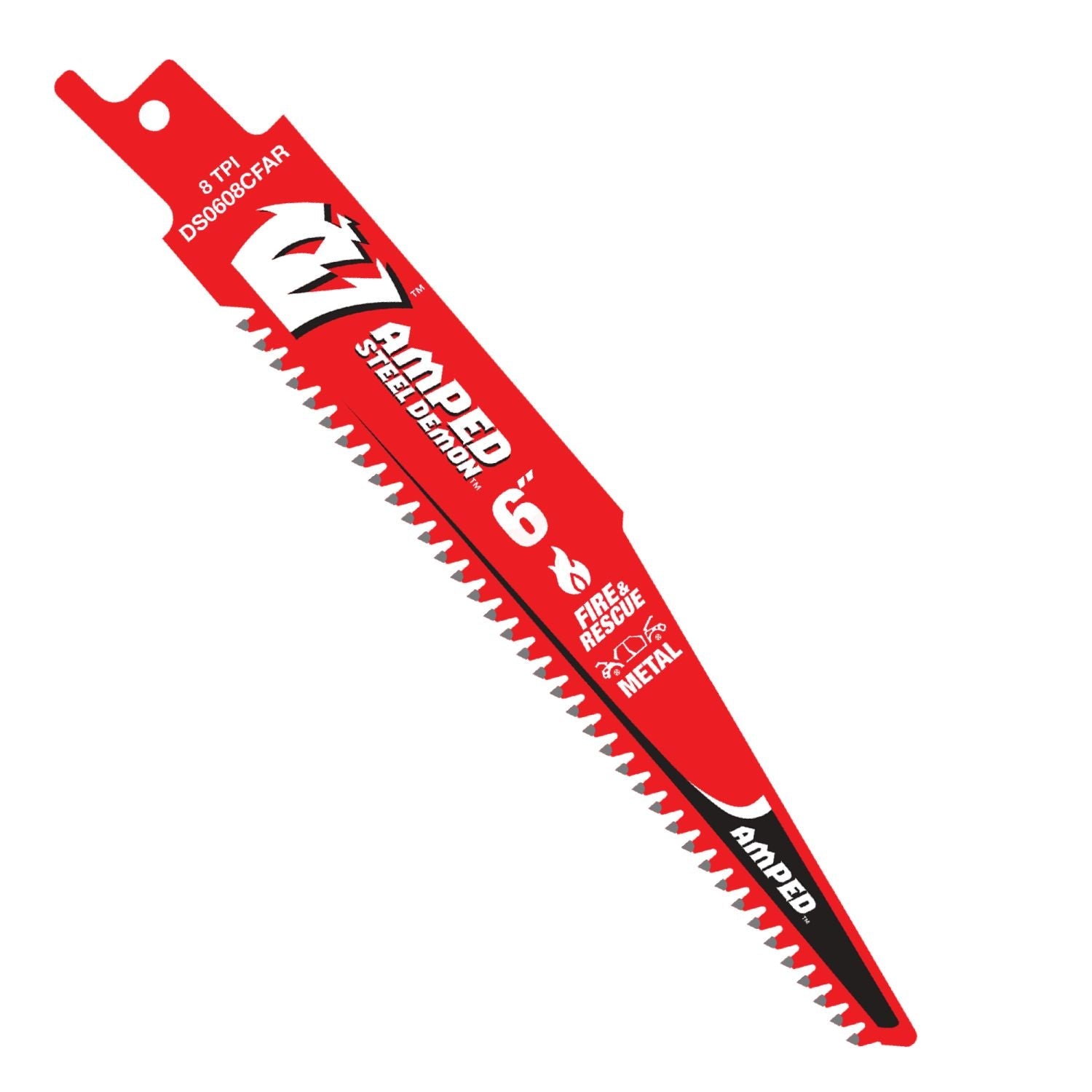 Diablo DS0608CFAR10 6 in. 8 TPI AMPED Steel Demon Carbide Teeth Reciprocating Saw Blade for Fire & Rescue (10-Pack)