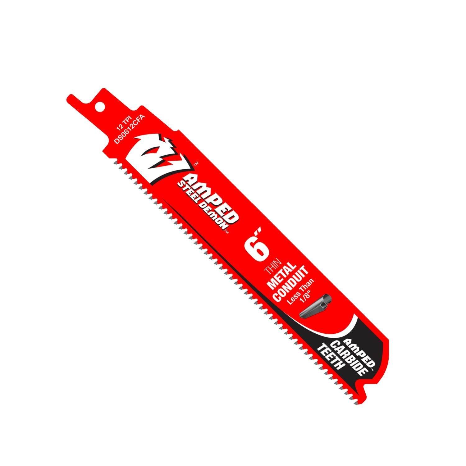 Diablo DS0612CFA3 AMPED Steel Demon 6 in. 12 TPI Carbide Teeth Reciprocating Saw Blade for Thin Metal (3 Pack)