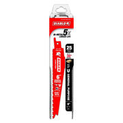 Diablo DS0614BGP25 6-Inch Bi-Metal Recip Blade for Nail-Embedded Wood, Metal, and Plastic, 25-Pack