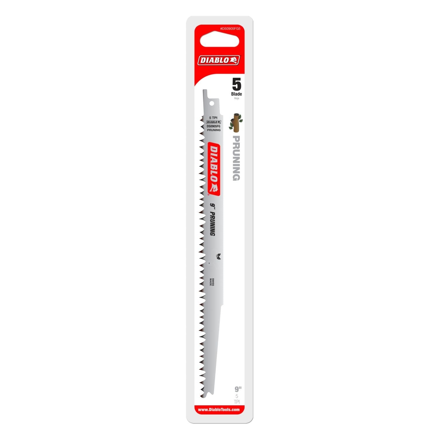 Diablo DS0905FG5 9-Inch Fleam Ground Recip Blade for Pruning, 5-Pack