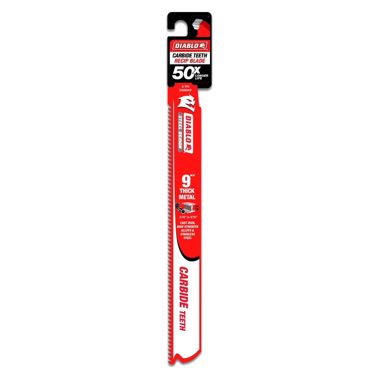 Diablo DS0908CF 9-Inch Steel Demon Carbide Recip Blades for Thick Metal