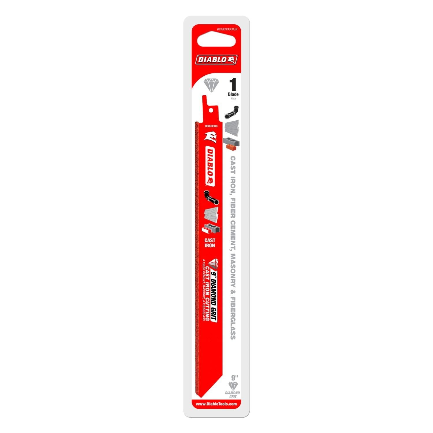 Diablo DS0930DGX 9-Inch Diamond Grit Recip Blade for Cast Iron, Fiber Cement, Masonry, and Fiberglass