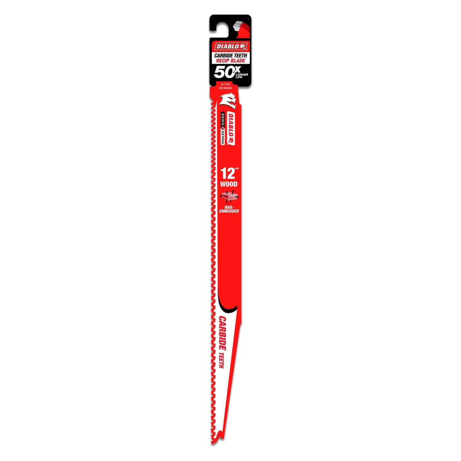 Diablo DS1206CWS 12-Inch Demo Demon Carbide Recip Blade for Nail-Embedded Wood