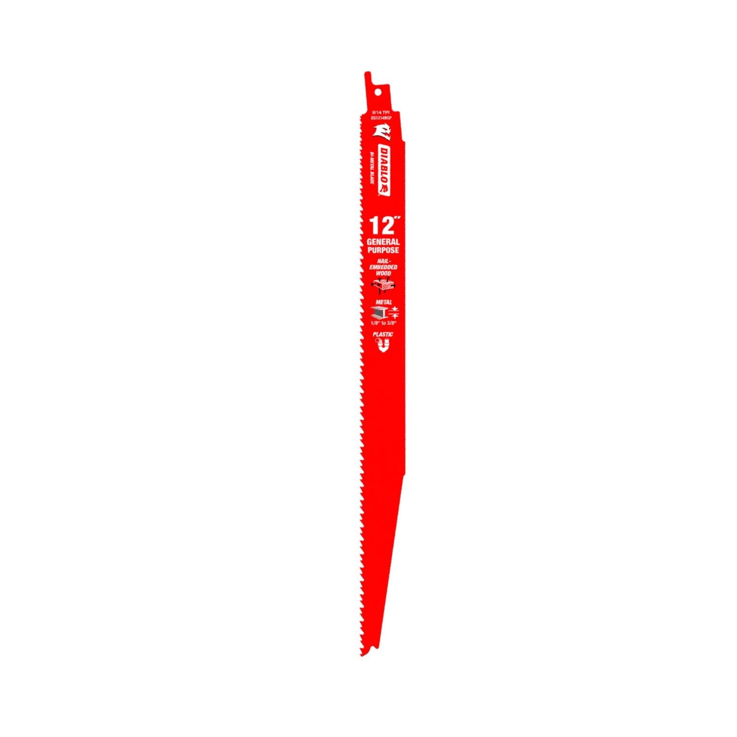 Diablo DS1214BGP200 12-Inch Bi-Metal Recip Blade for Nail-Embedded Wood, Metal, and Plastic, 200-Pack