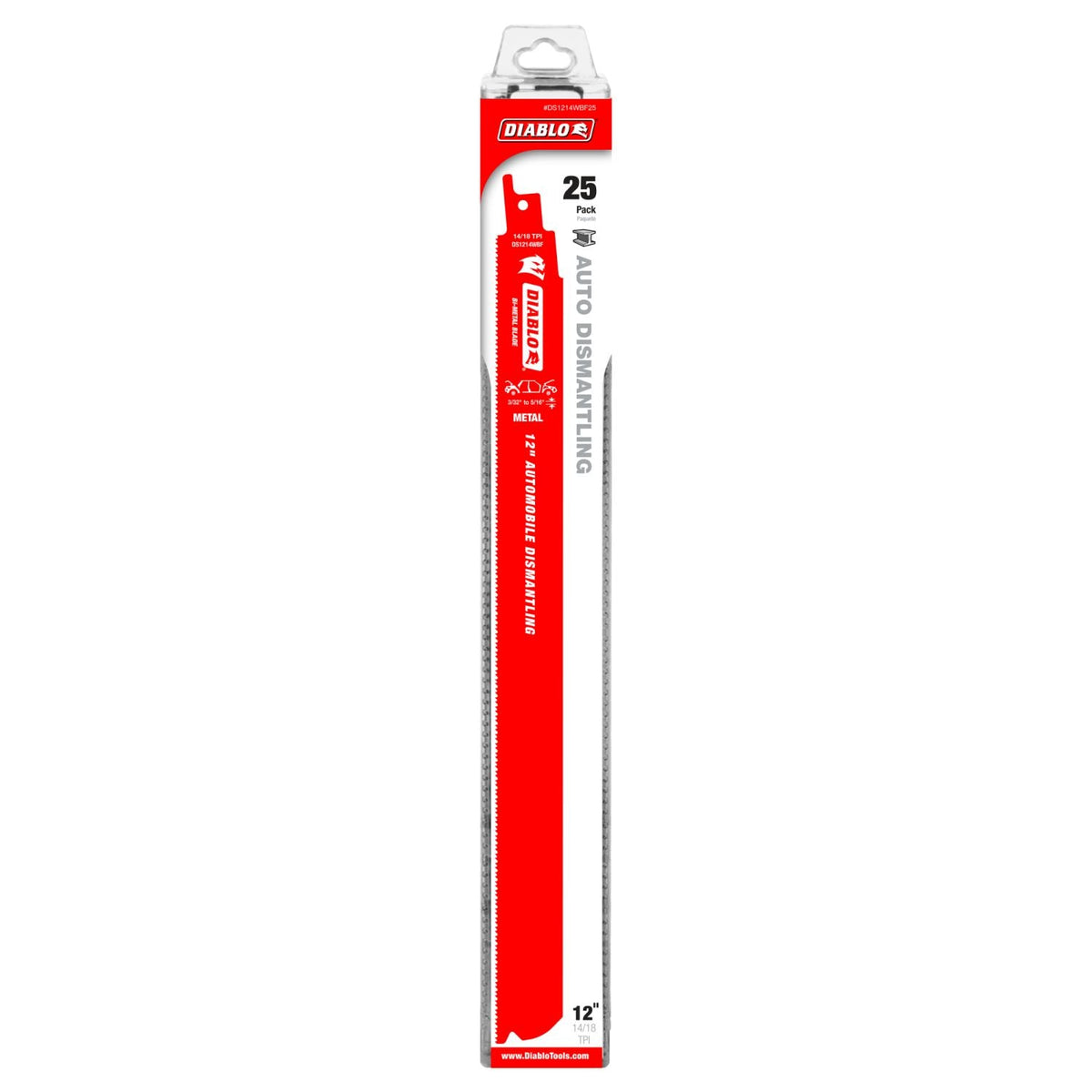 Diablo DS1214WBF25 12 in. Bi-Metal Recip Blade for Auto Dismantling (25-Pack)