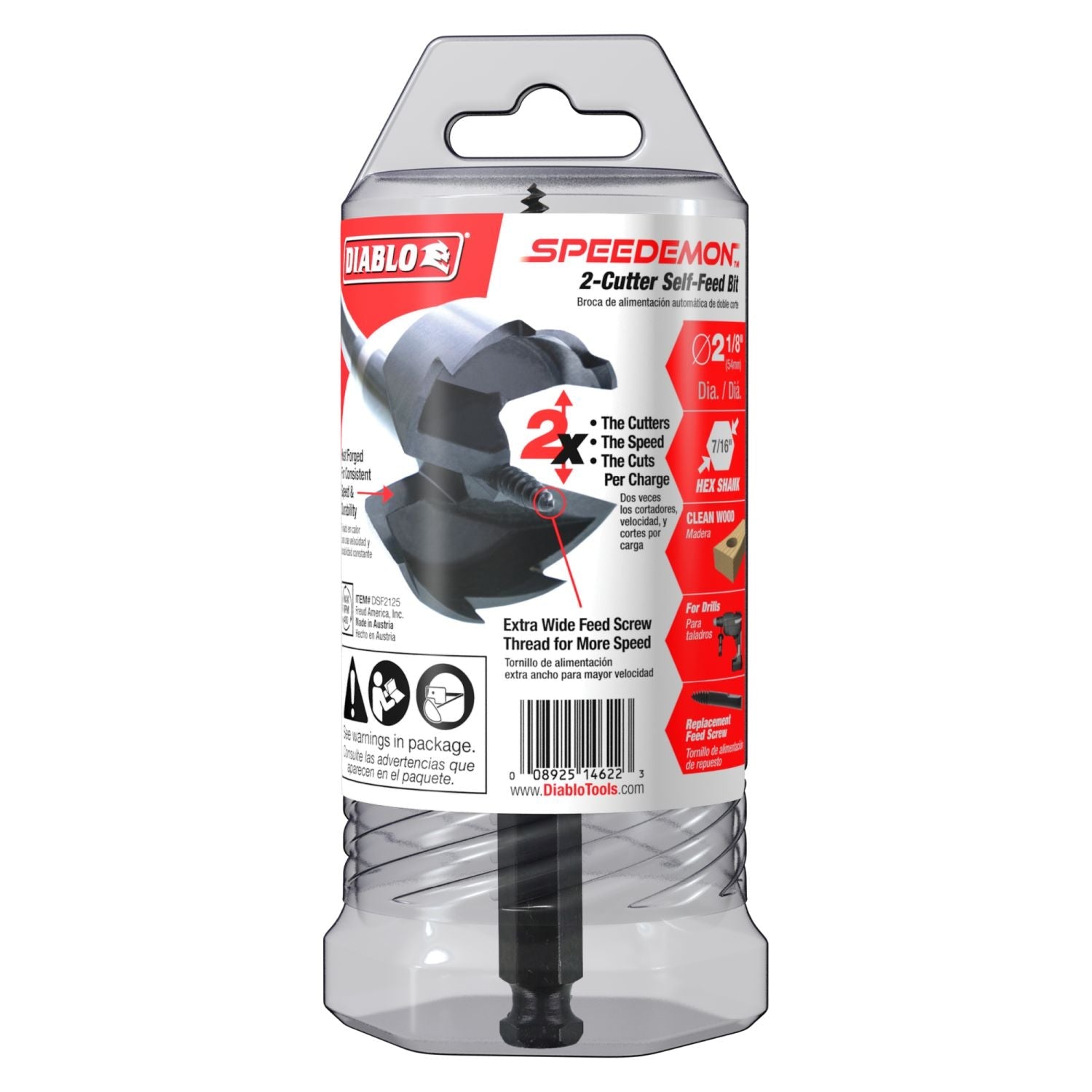 Diablo DSF2125 2-1/8 Inch Dia. SPEEDemon Self Feed Bit
