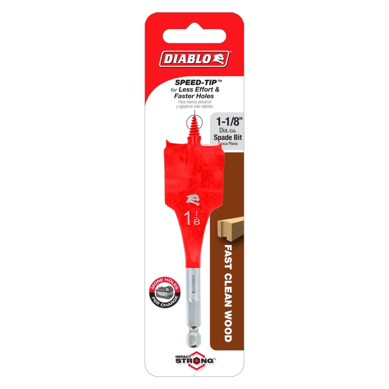 Diablo DSP1070 1-1/8 Inch x 4 Inch SPEEDemon Spade Bit
