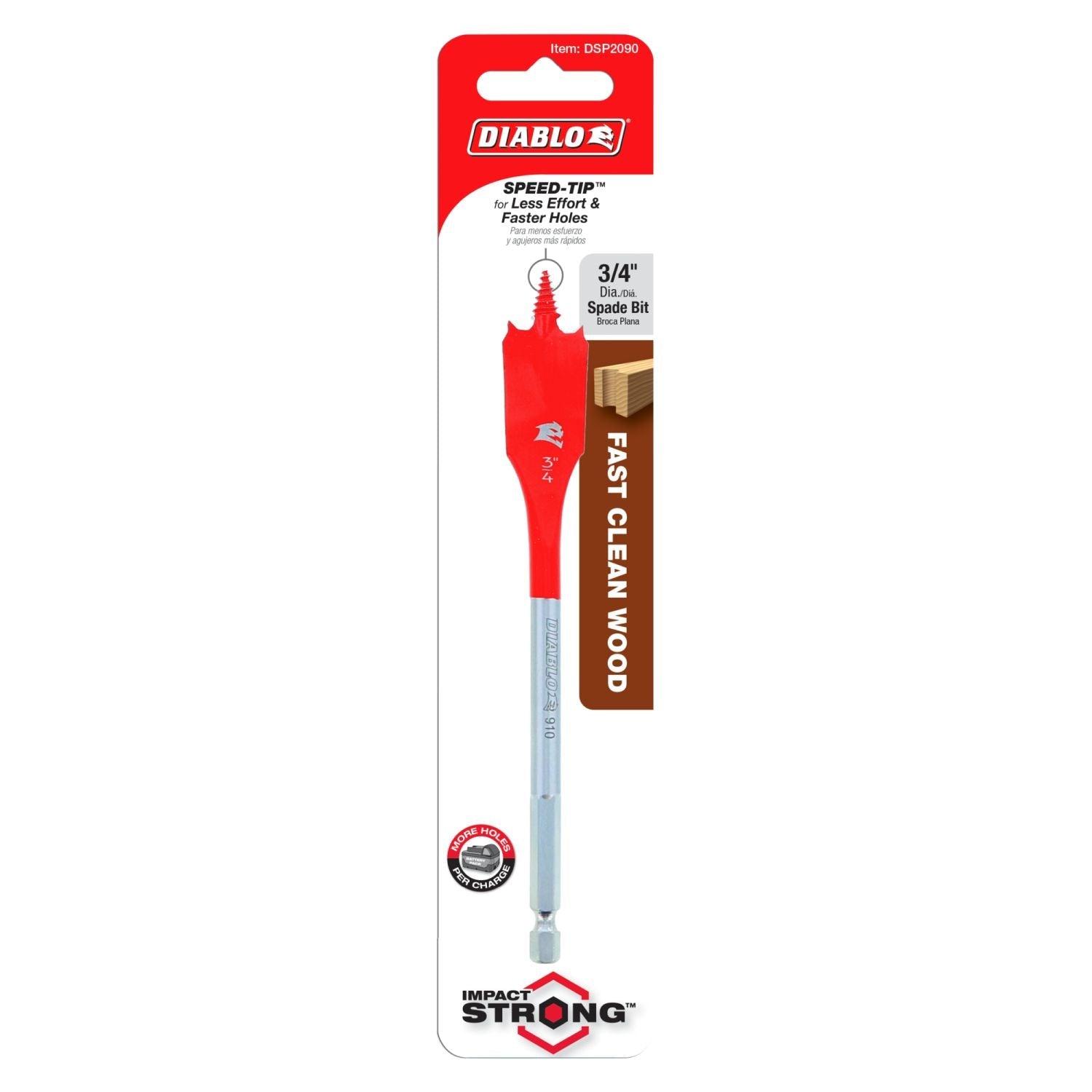 Diablo DSP2090 3/4 Inch x 6 Inch SPEEDemon Spade Bit