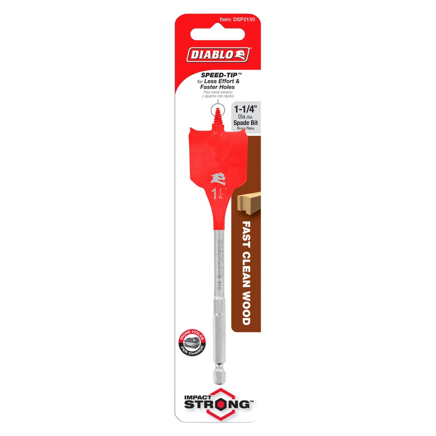 Diablo DSP2150 1-1/4 Inch x 6 Inch SPEEDemon Spade Bit