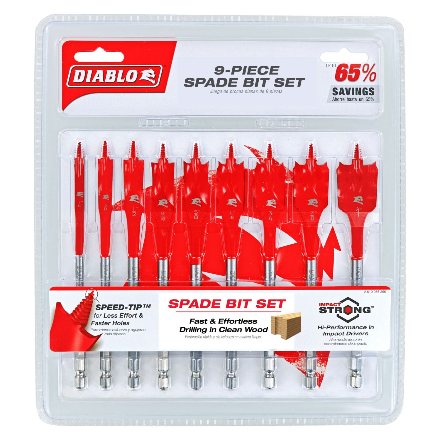 Diablo DSP2930-S9 9-Piece SPEEDemon Spade Bit Set , 9-Piece