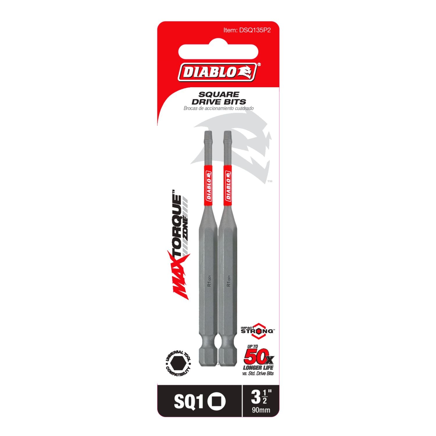 Diablo DSQ135P2 3-1/2 in. SQ1 Square Drive Bit (2-Pack)