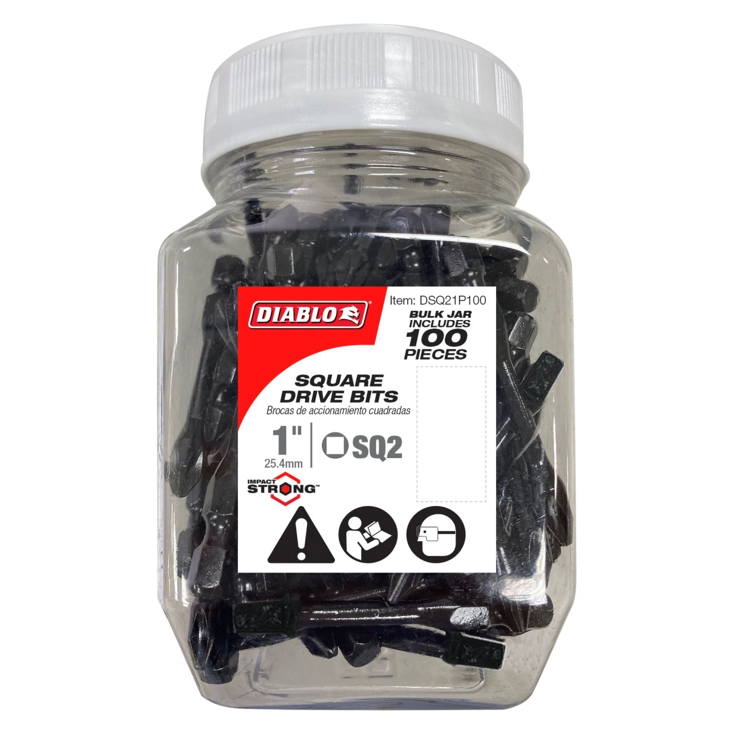 Diablo DSQ21P100 1 Inch #2 Square Drive Bits , 100-Pack