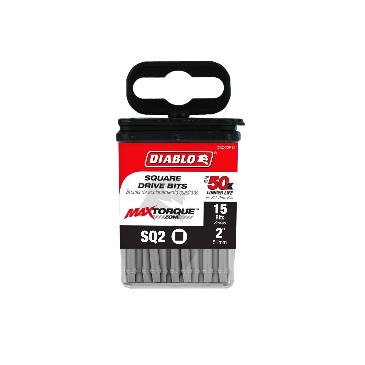 Diablo DSQ22P15 2 Inch #2 Square Drive Bits , 15-Pack