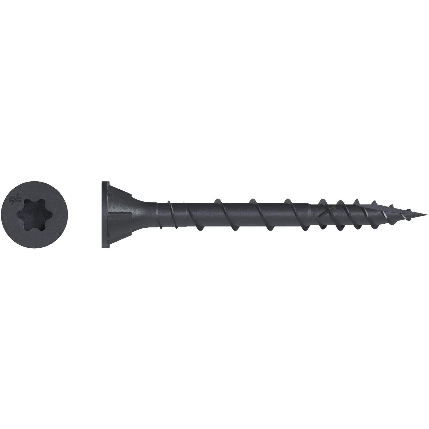 Simpson Strong-Tie DSVBK158R160 Deck-Drive DSV WOOD Screw,  #8 x 1-5/8-in. T25, Flat Head, Quik Guard, Black, 160-Pack