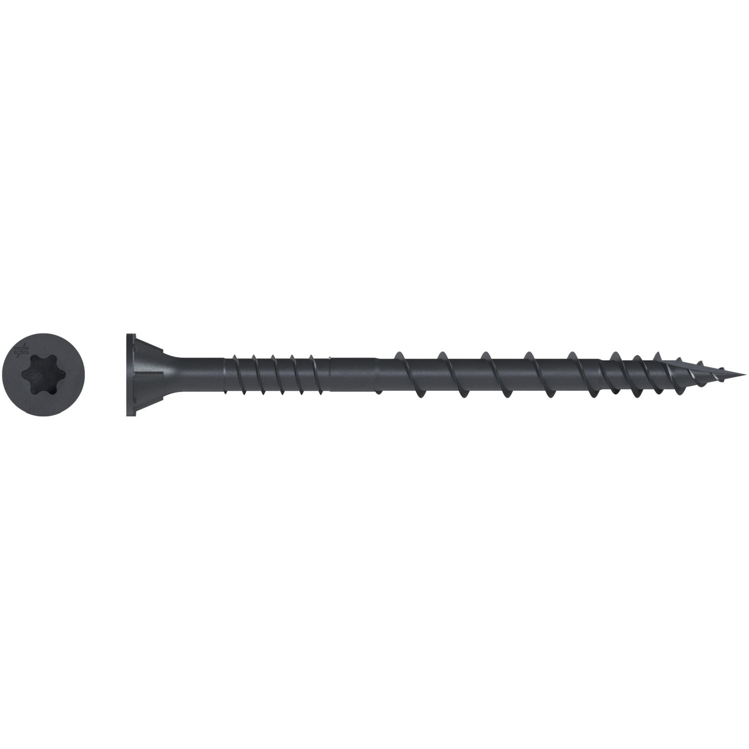 Simpson Strong-Tie DSVBK212R240 Deck-Drive DSV WOOD Screw,  #10 x 2-1/2-in. T25, Flat Head, Quik Guard, Black, 240-Pack