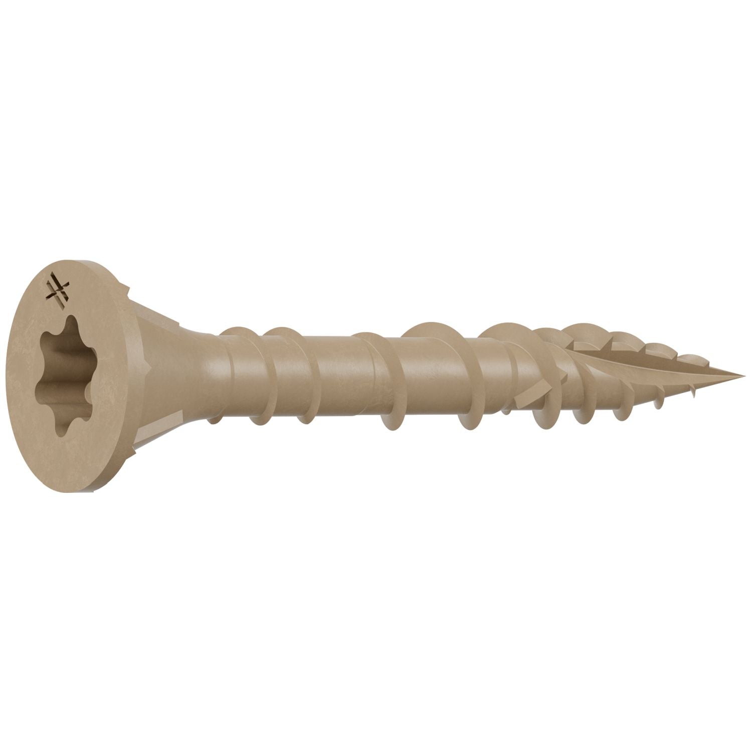 Simpson Strong-Tie DSVT114MB Deck-Drive DSV WOOD Screw,  #8 x 1-1/4-in. T-25, Flat Head, Quik Guard, Tan, 1750-Pack
