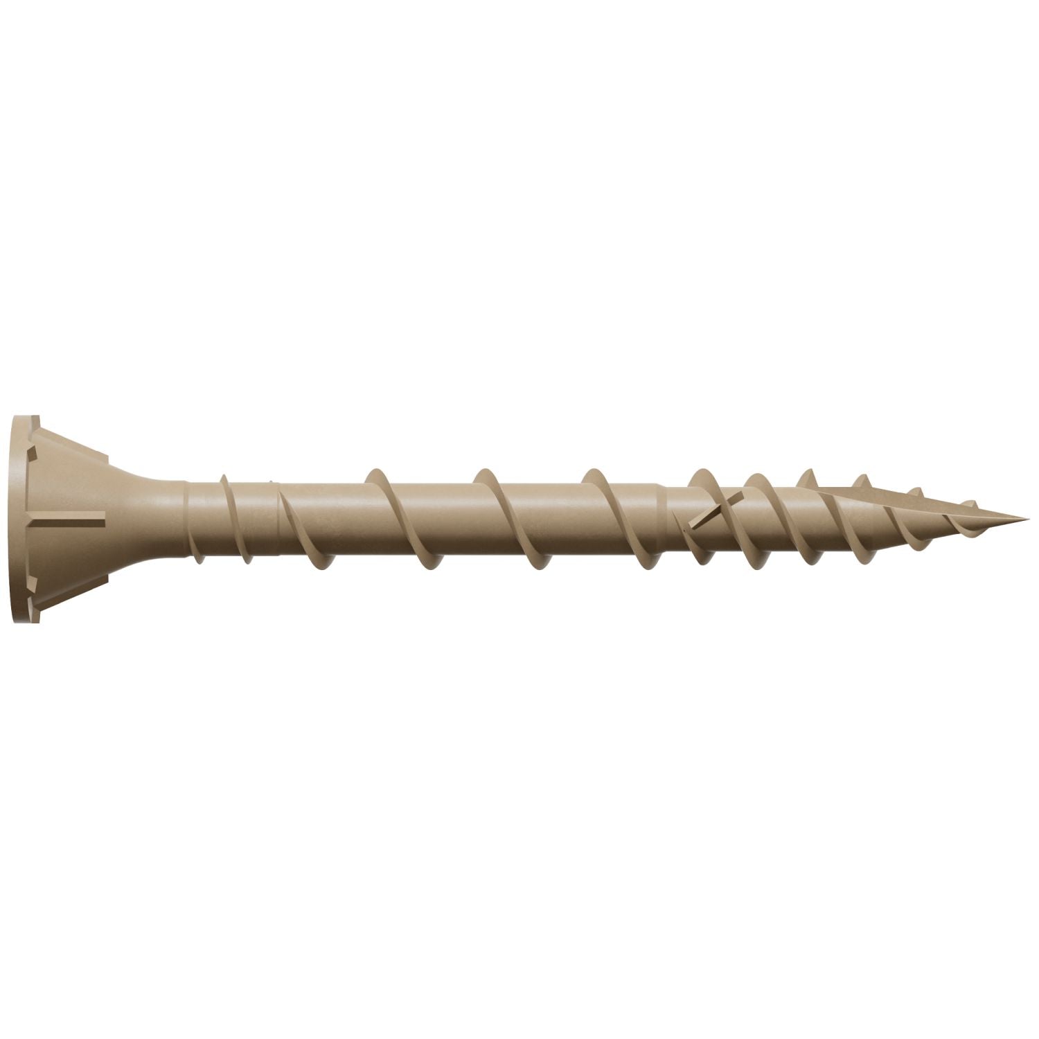 Simpson Strong-Tie DSVT158MB Deck-Drive DSV WOOD Screw,  #8 x 1-5/8-in. T25, Flat Head, Quik Guard, Tan, 1750-Pack