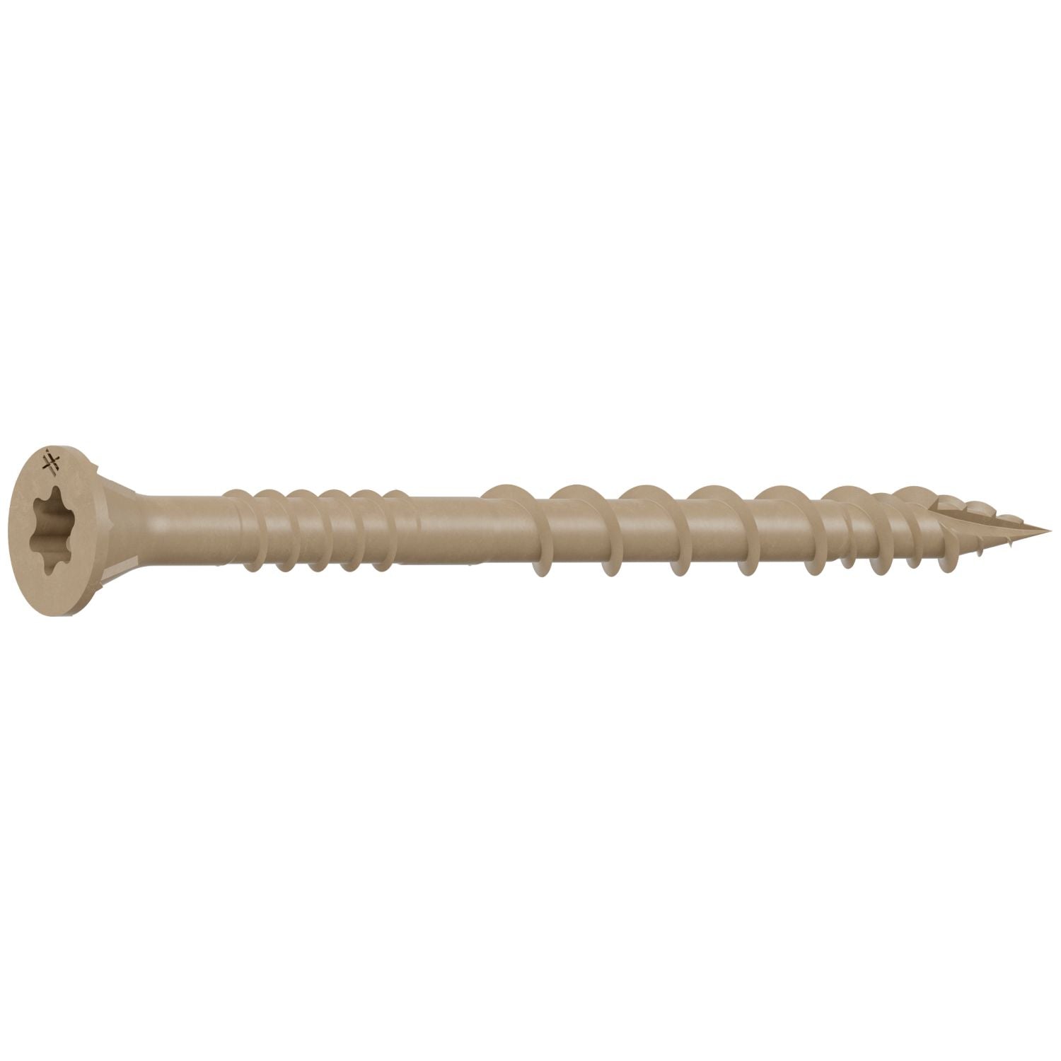 Simpson Strong-Tie DSVT212MB Deck-Drive DSV WOOD Screw,  #10 x 2-1/2-in. T-25, Flat Head, Quik Guard, Tan, 1750-Pack