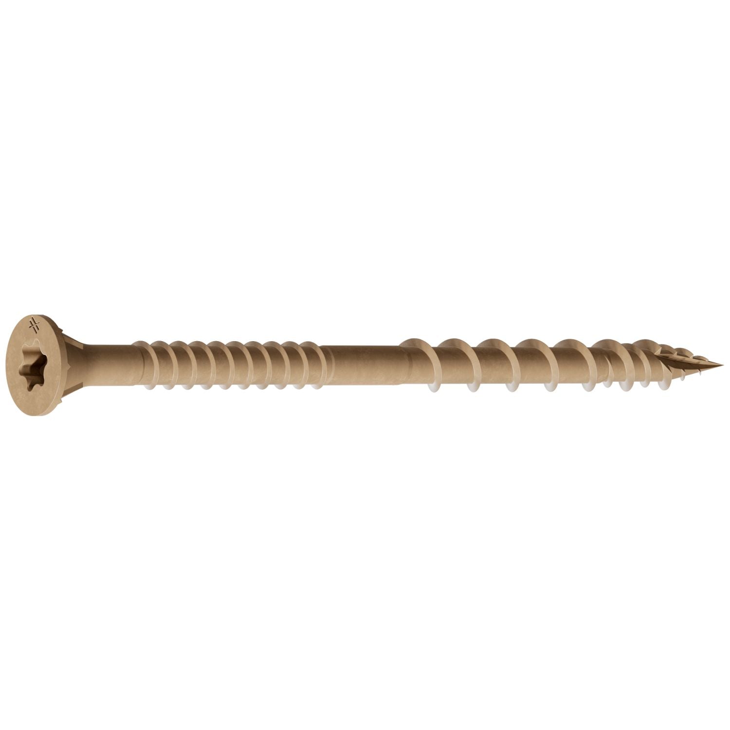 Simpson Strong-Tie Deck-Drive DSV Wood Screw, #10 x 3-in. T25, Flat Head, Quik Guard, Tan, 770-Pack (DSVT3R770)