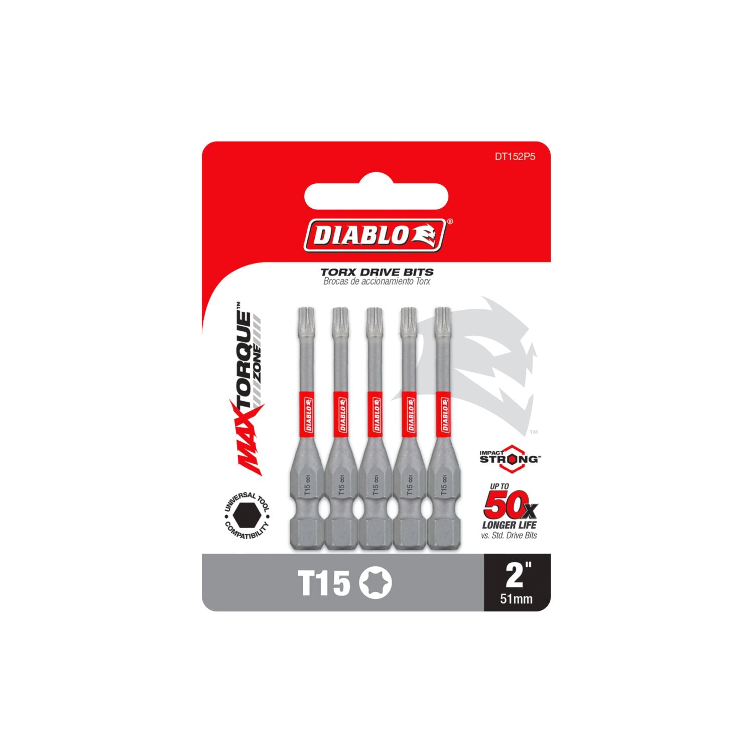 Diablo DT152P5 2 Inch #15 Torx Drive Bits , 5-Pack
