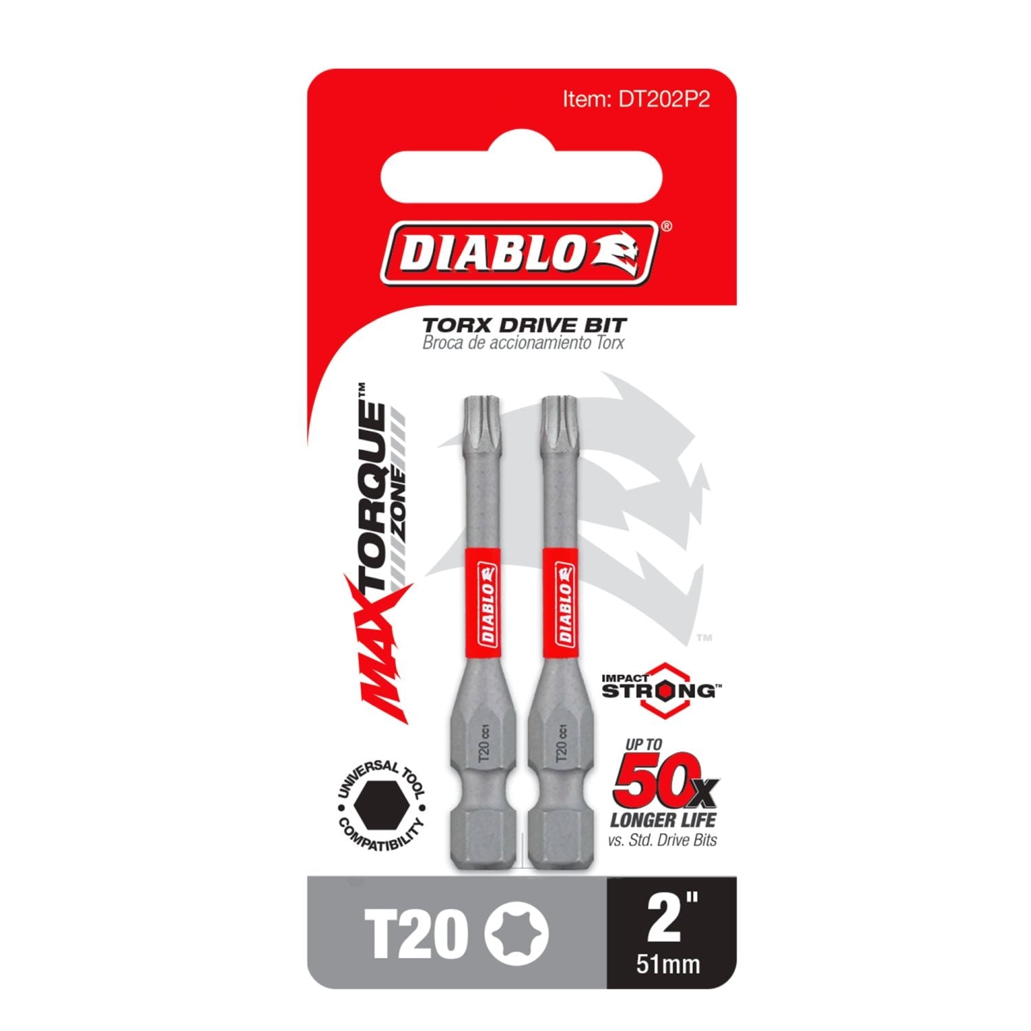 Diablo DT202P2 2 in. T20 Torx Drive Bit (2-Pack)