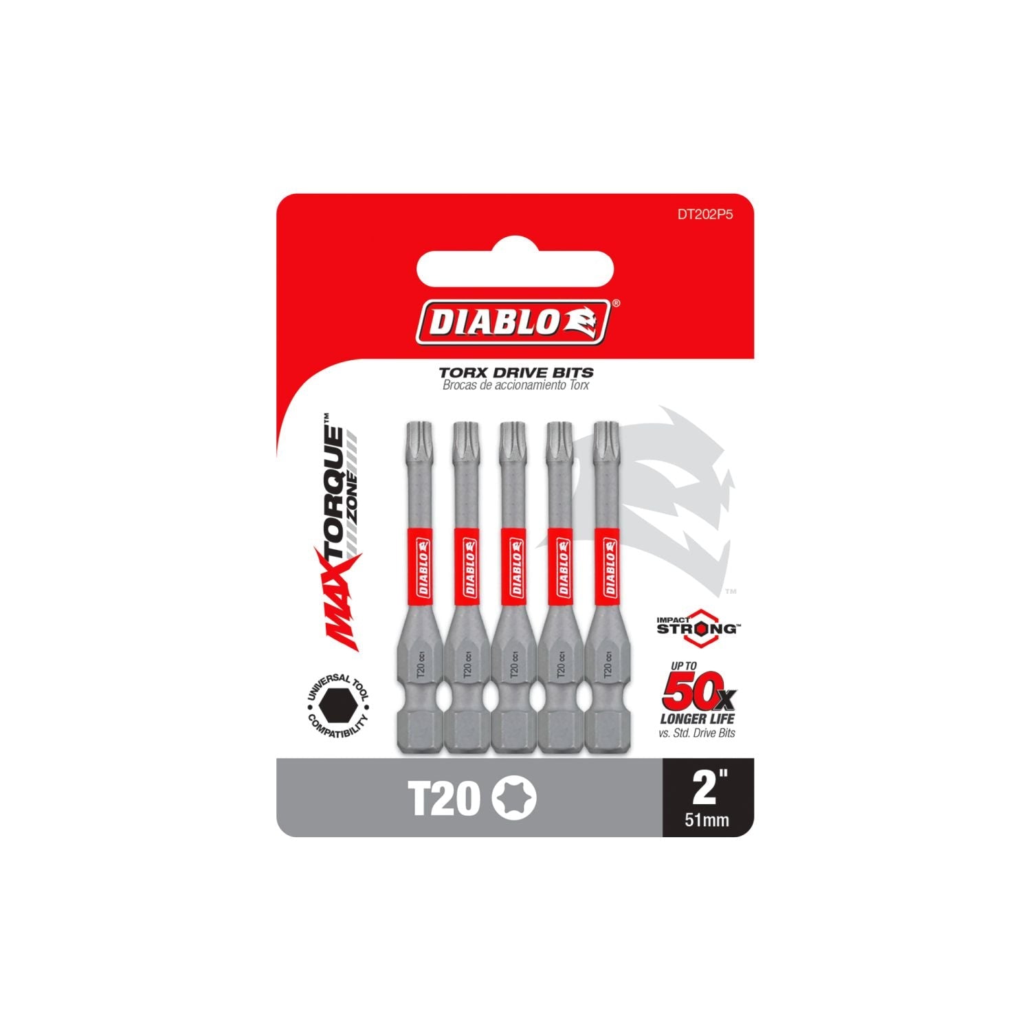 Diablo DT202P5 2 Inch #20 Torx Drive Bits , 5-Pack
