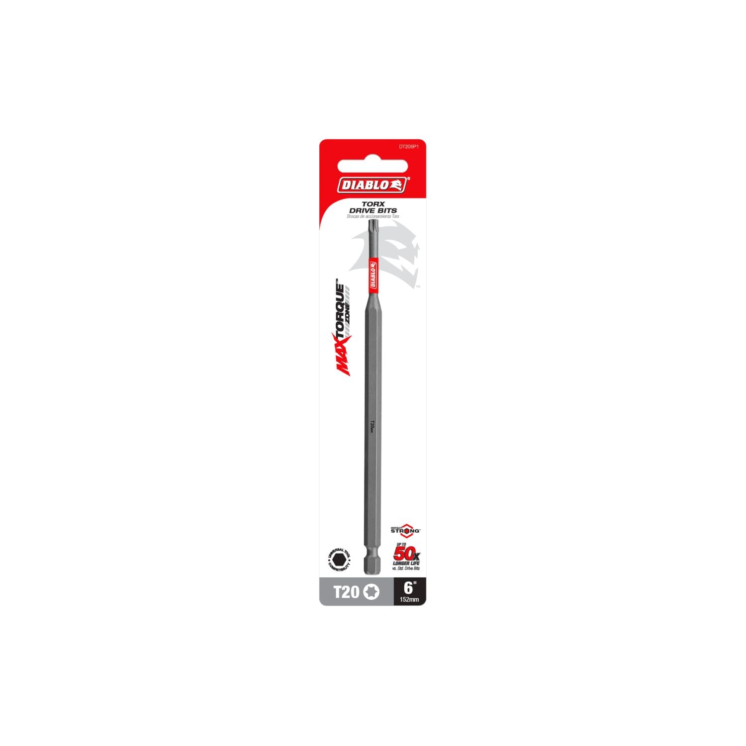 Diablo DT206P1 6 Inch #20 Torx Drive Bit
