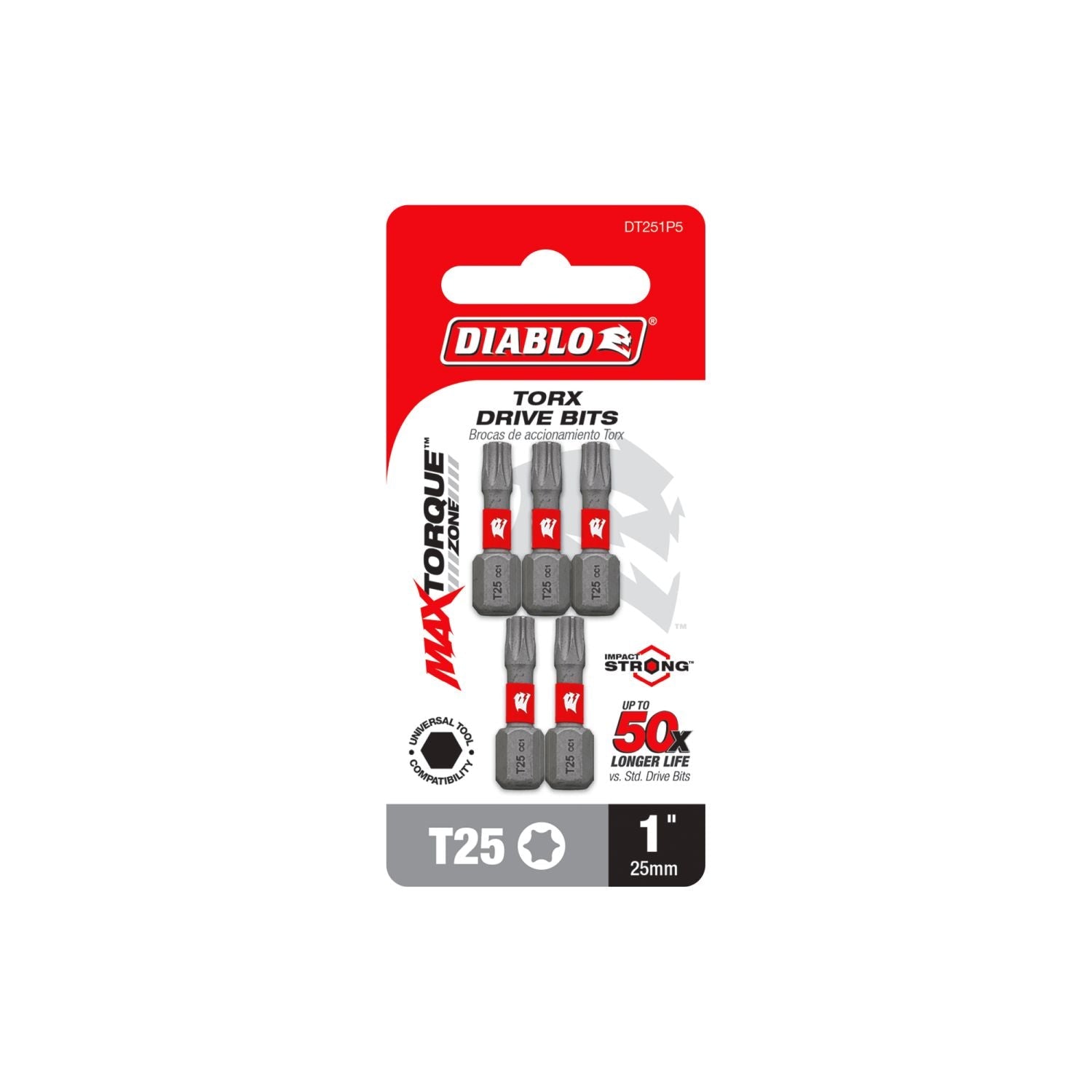 Diablo DT251P5 1 Inch #25 Torx Drive Bits , 5-Pack