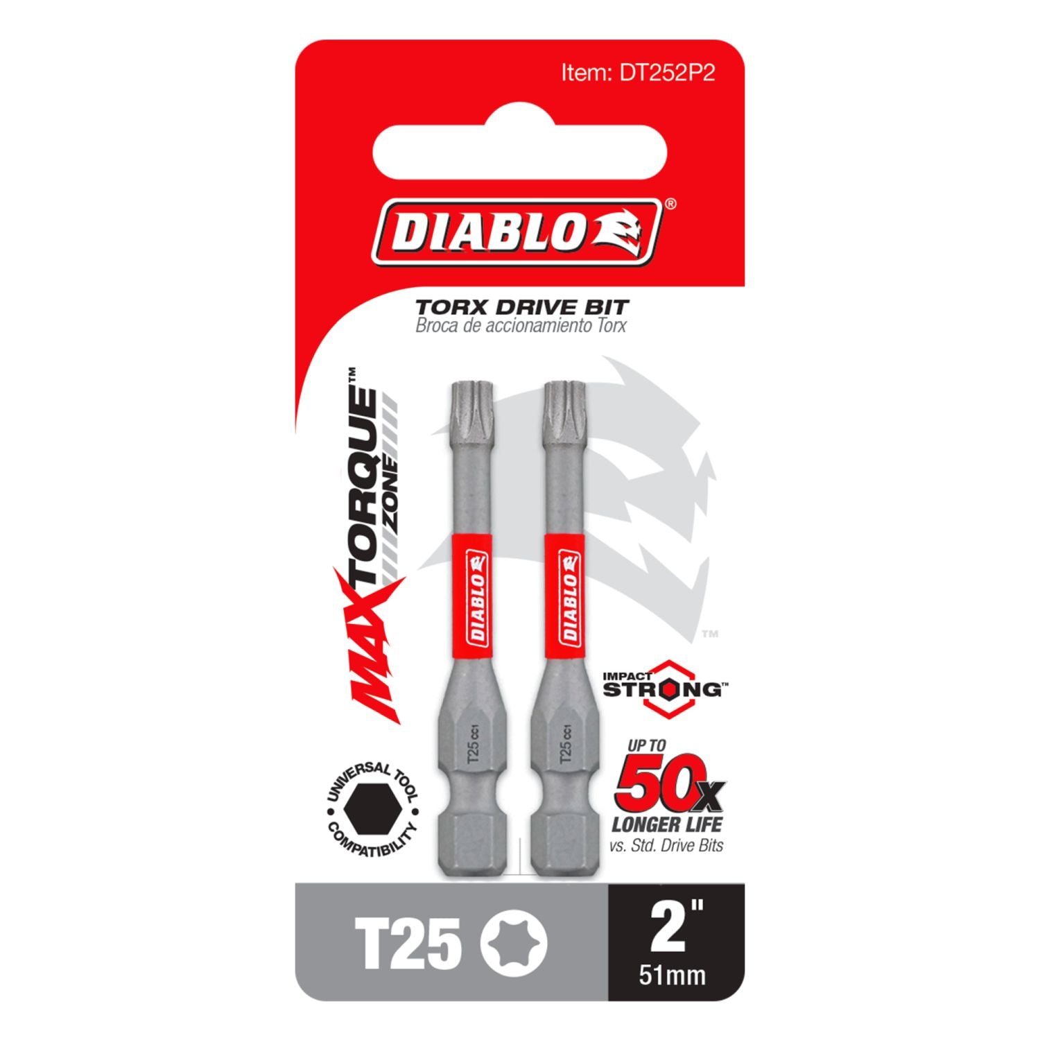 Diablo DT252P2 2 in. T25 Torx Drive Bit (2-Pack)