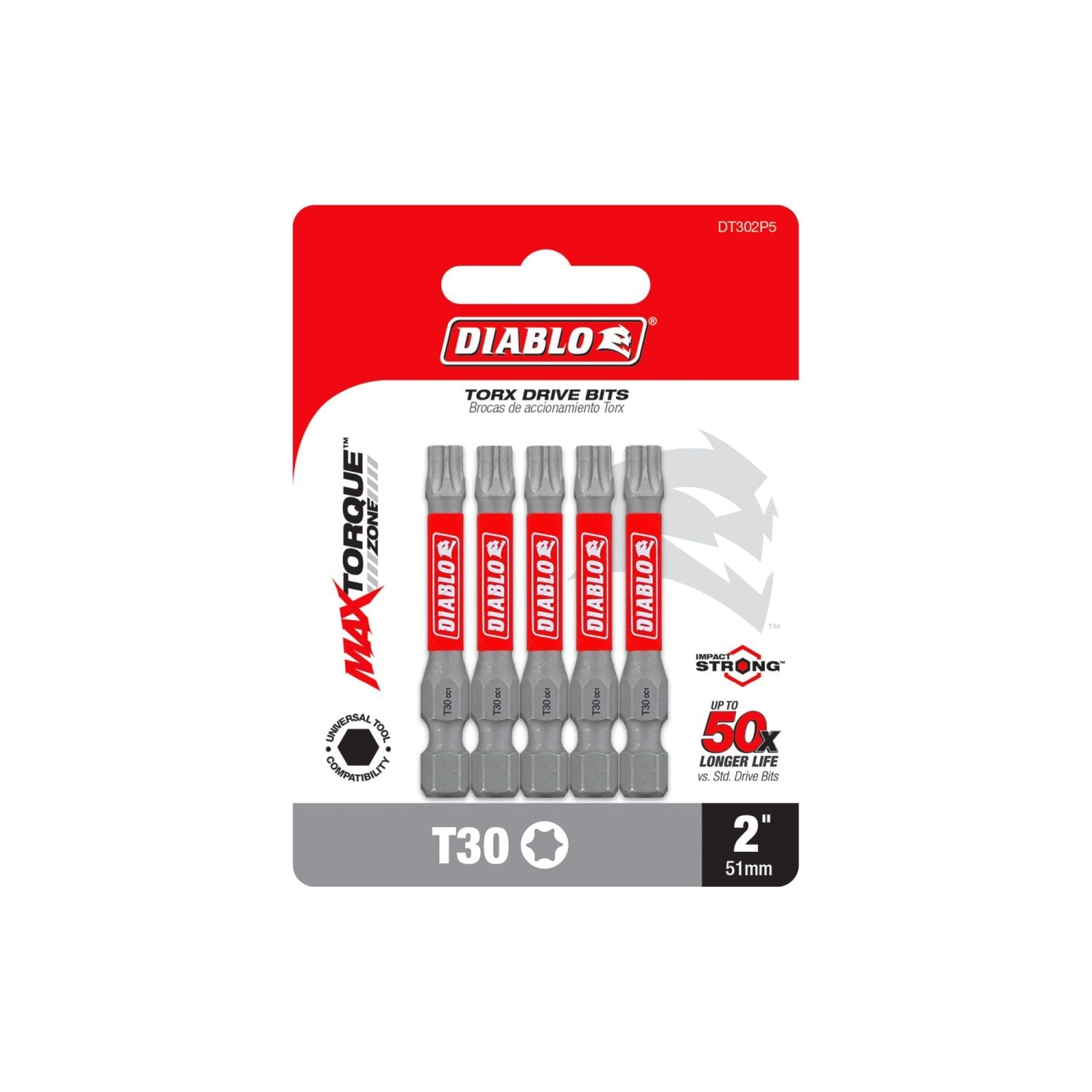Diablo DT302P5 2 Inch #30 Torx Drive Bits , 5-Pack