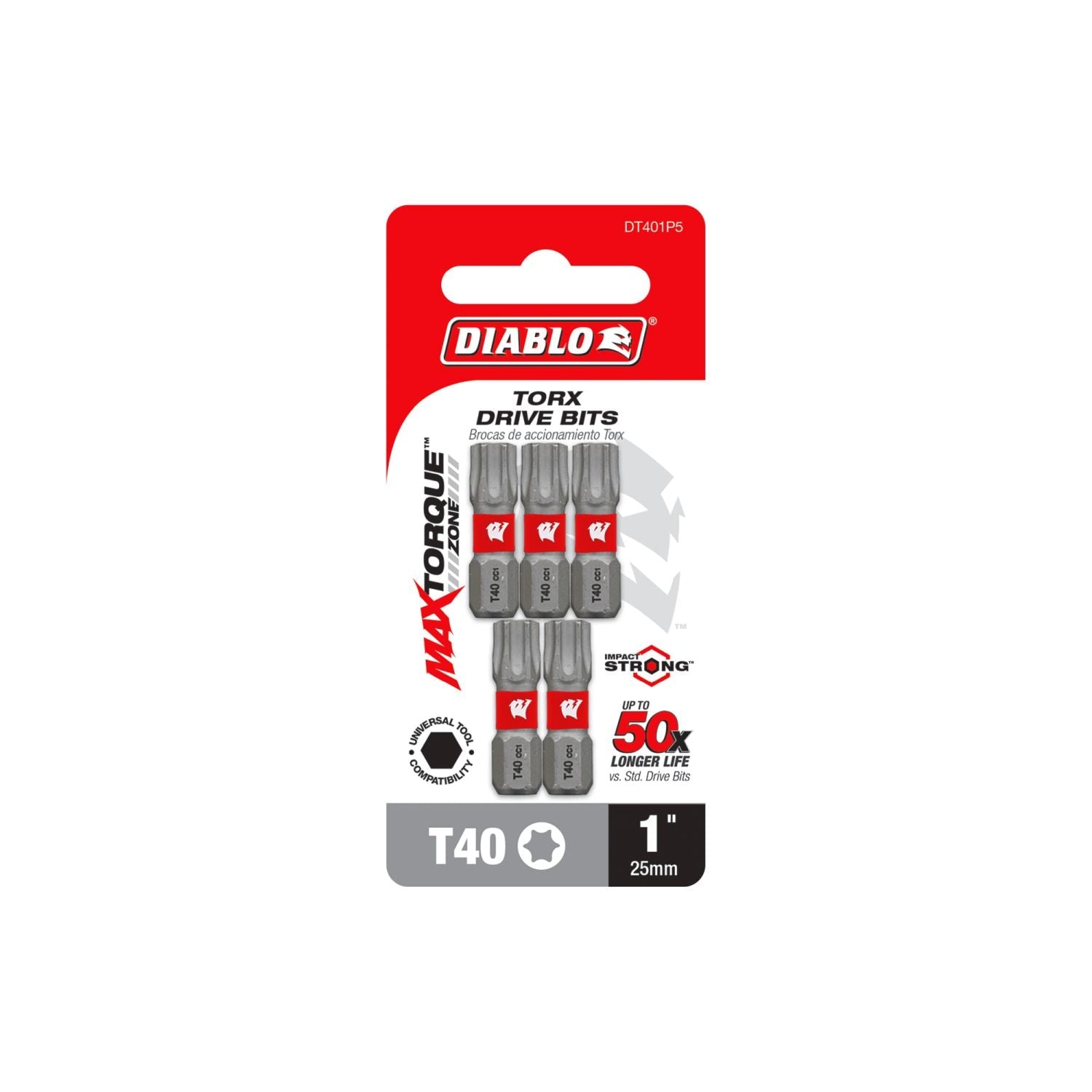 Diablo DT401P5 1 Inch #40 Torx Drive Bits , 5-Pack