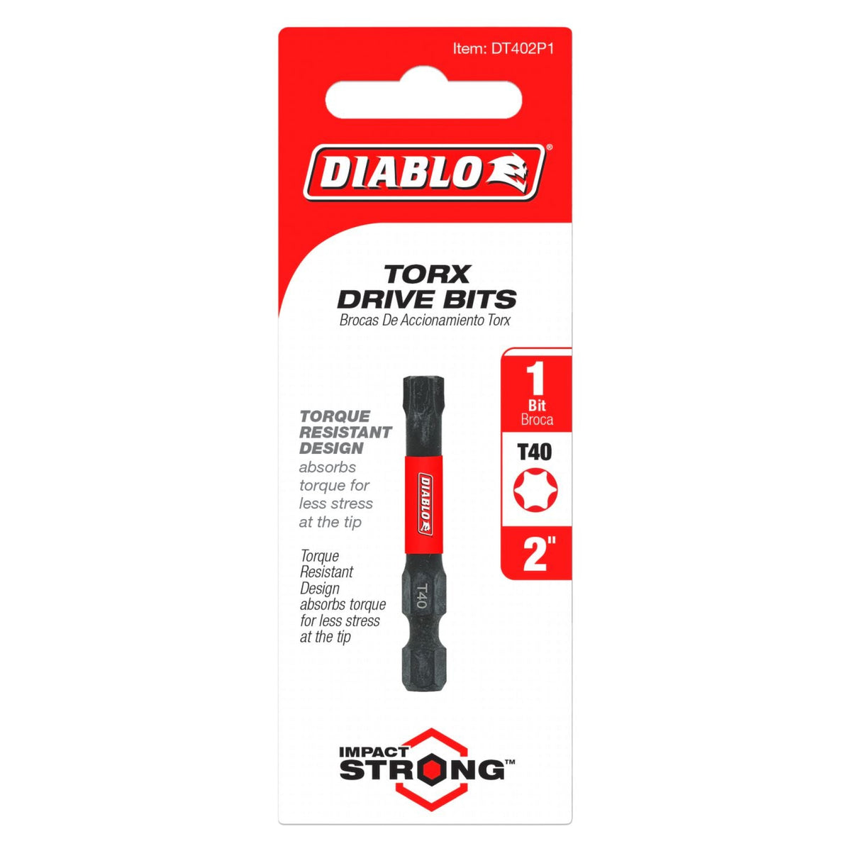 Diablo DT402P1 2 Inch #40 Torx Drive Bit