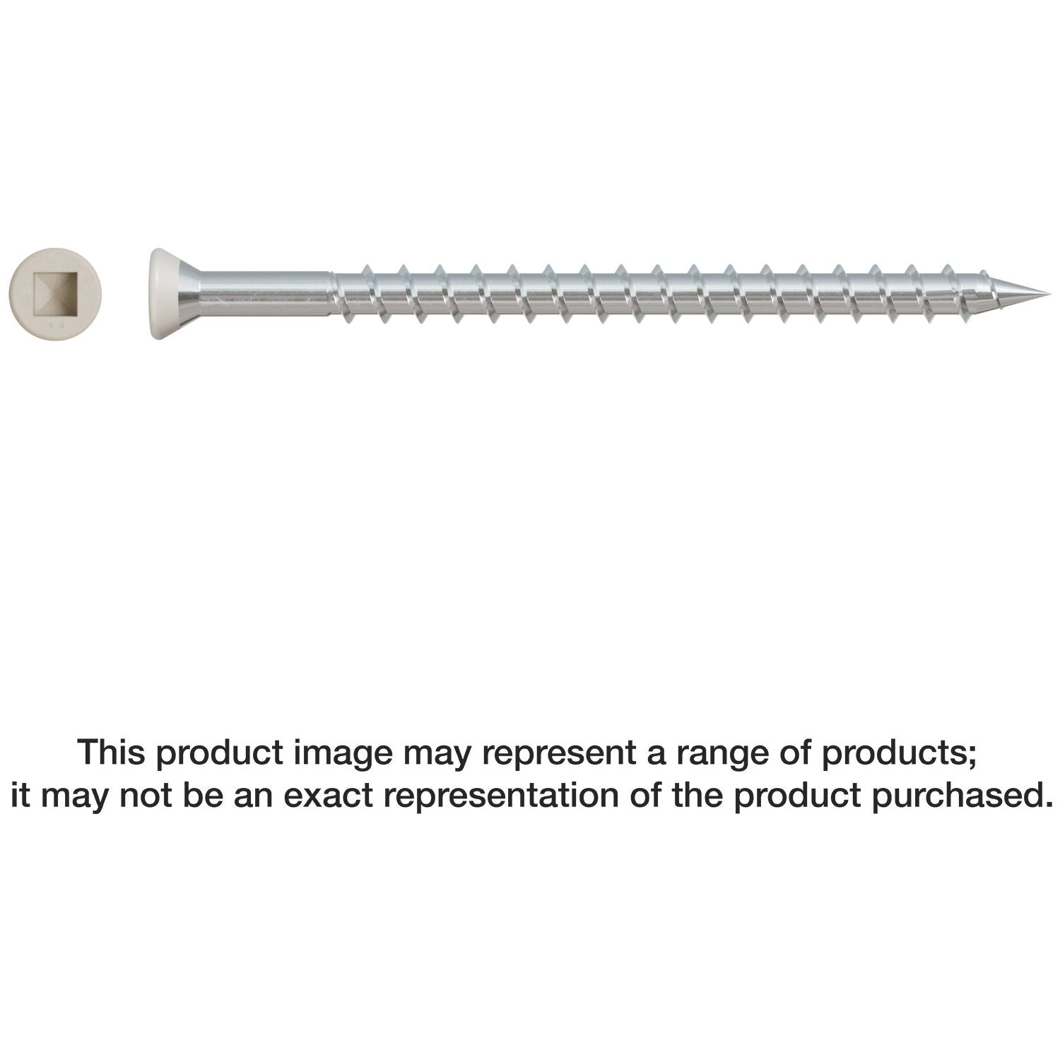 Simpson Strong-Tie DTH212S305TN Trim-Head Screw,  Sharp Point (Collated),  #7 x 3-1/2-in. #2 Square Type 305 Tan, 1000-Pack