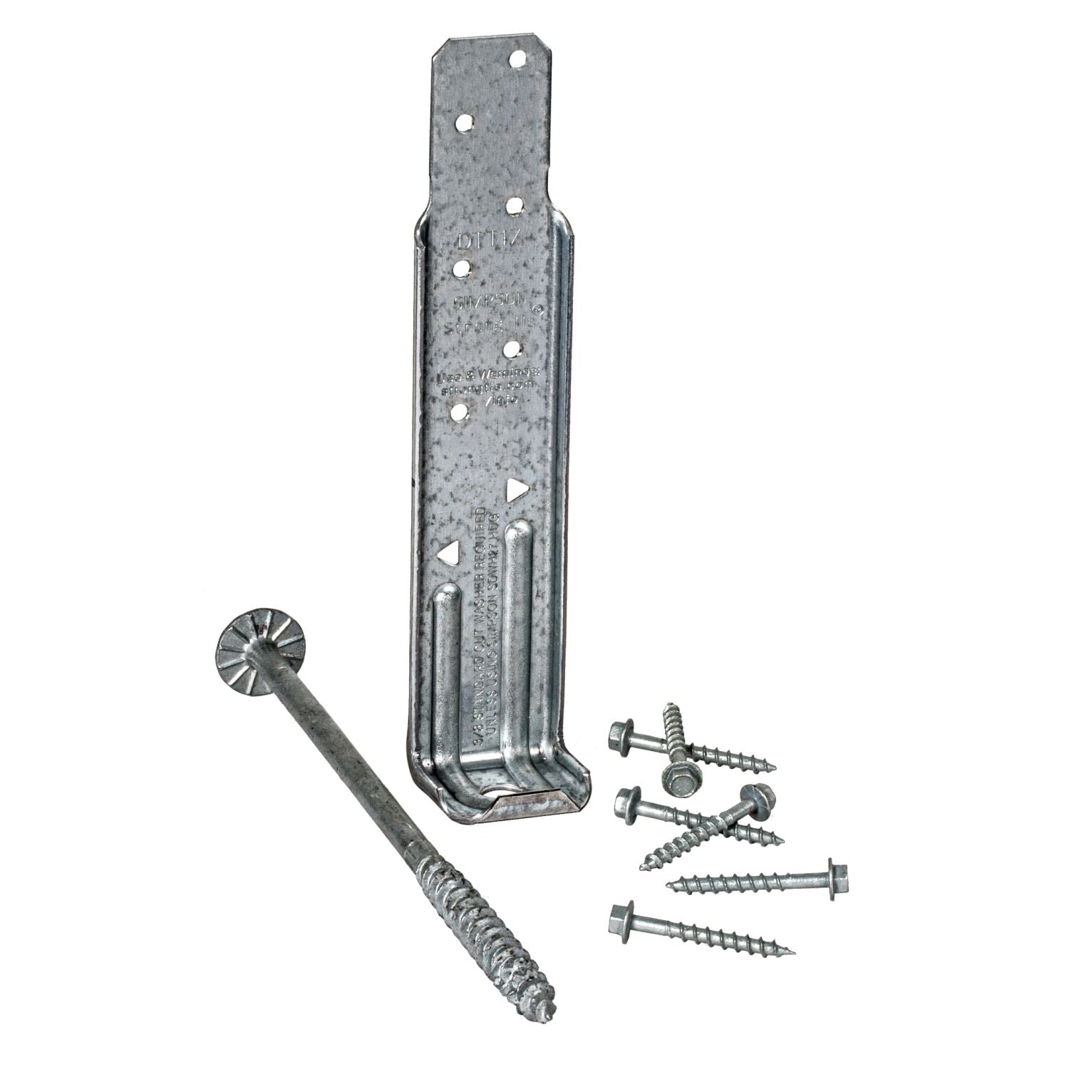 Simpson Strong-Tie DTT1Z-KT DTT1Z ZMAX Galvanized Deck Tension Tie Kit for 2x with Screws, 4-Pack