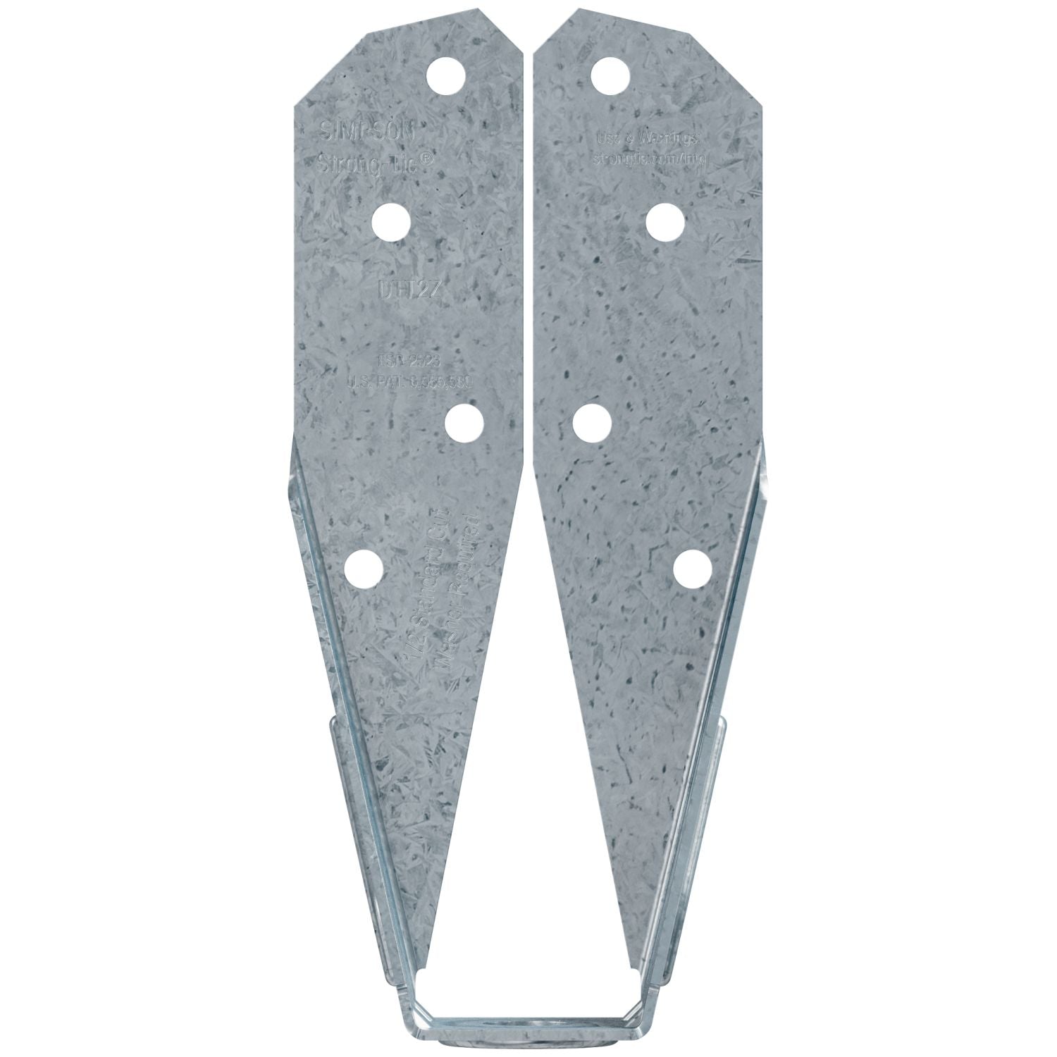 Simpson Strong-Tie DTT2Z-R2 DTT2Z ZMAX Galvanized Deck Tension Tie for 2x with 1-1/2-in. SDS Screws, 2-Pack