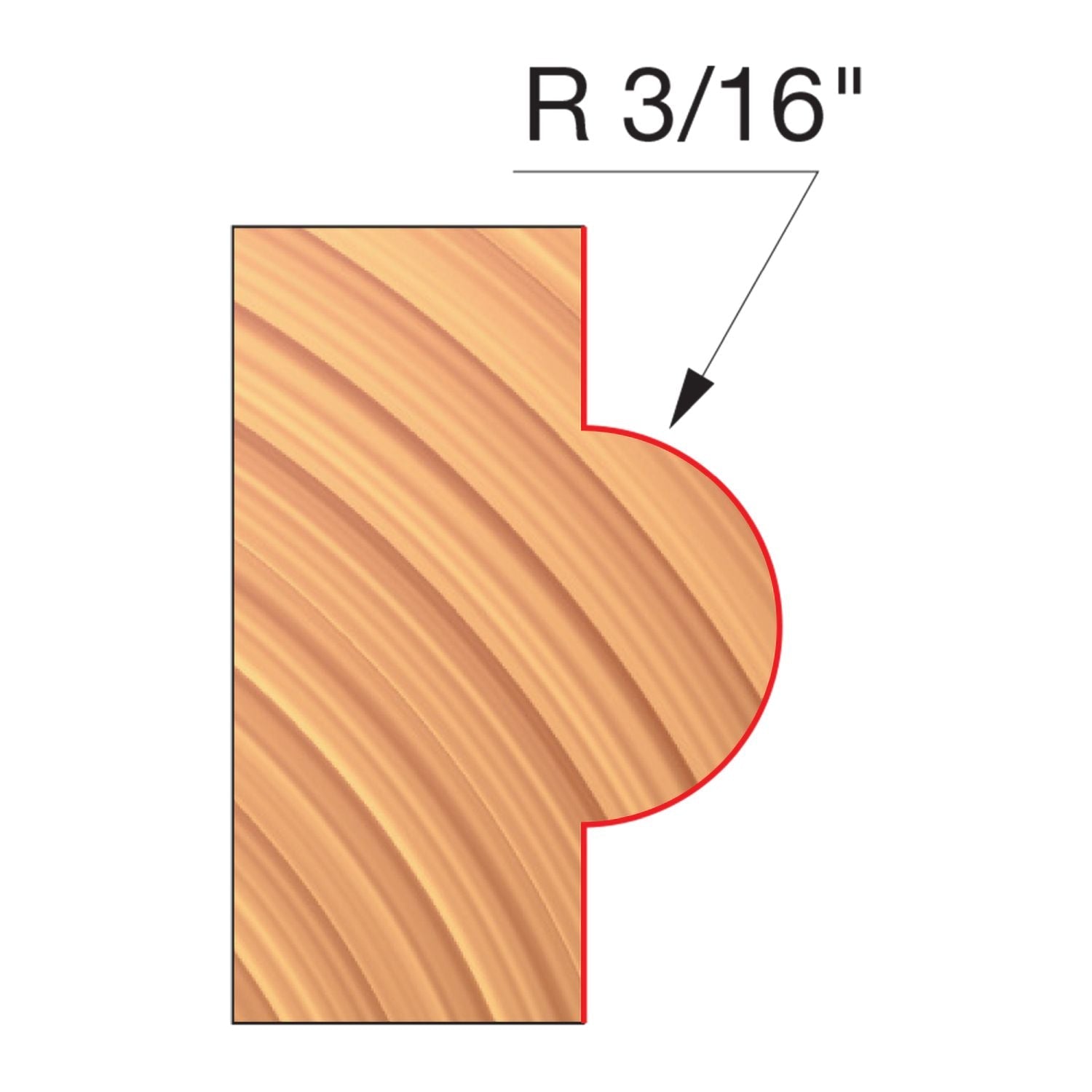 Freud EC121-IC 2-7/8 in. x 25/32 in. x 3/4 in. Concave Radius Cutters