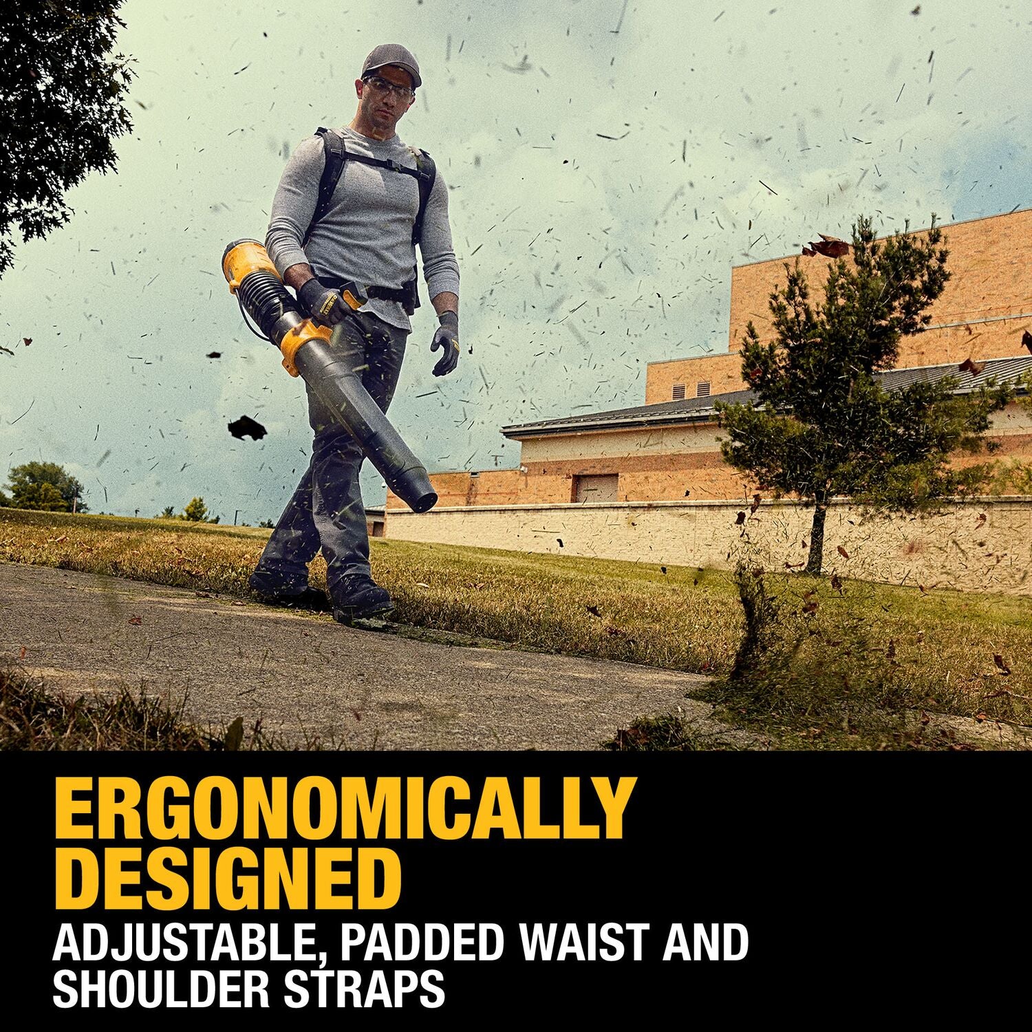 DeWALT DCBL570Y2 60V FlexVOLT 160-MPH 855-CFM Backpack Blower 12.0Ah Kit