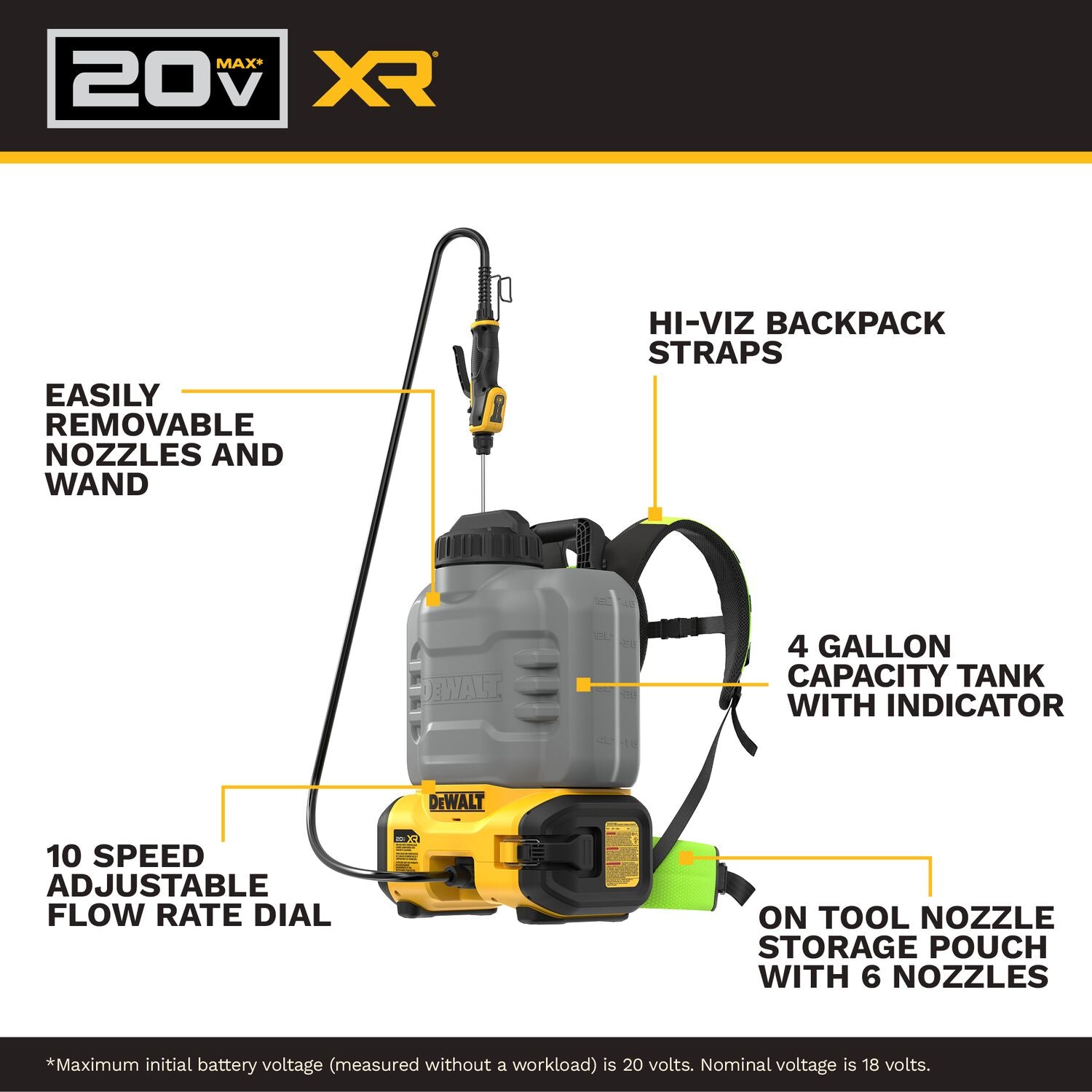 DeWALT DCCS1100B 20V MAX XR Concrete Chemical Sprayer, Tool Only